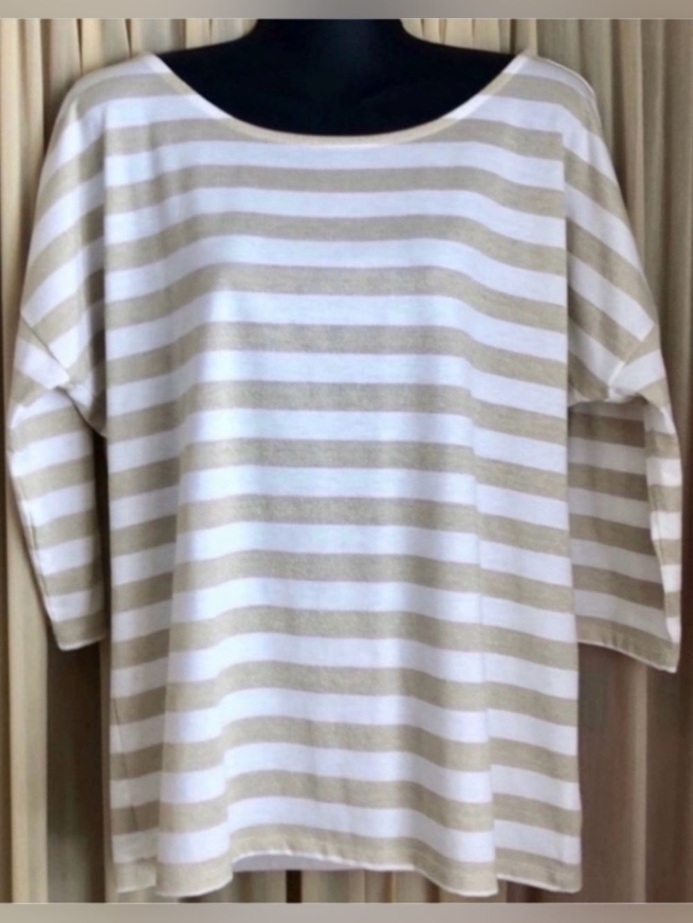 Attention Large White/Gold 3/4 Sleeve Blouse(NWOT)